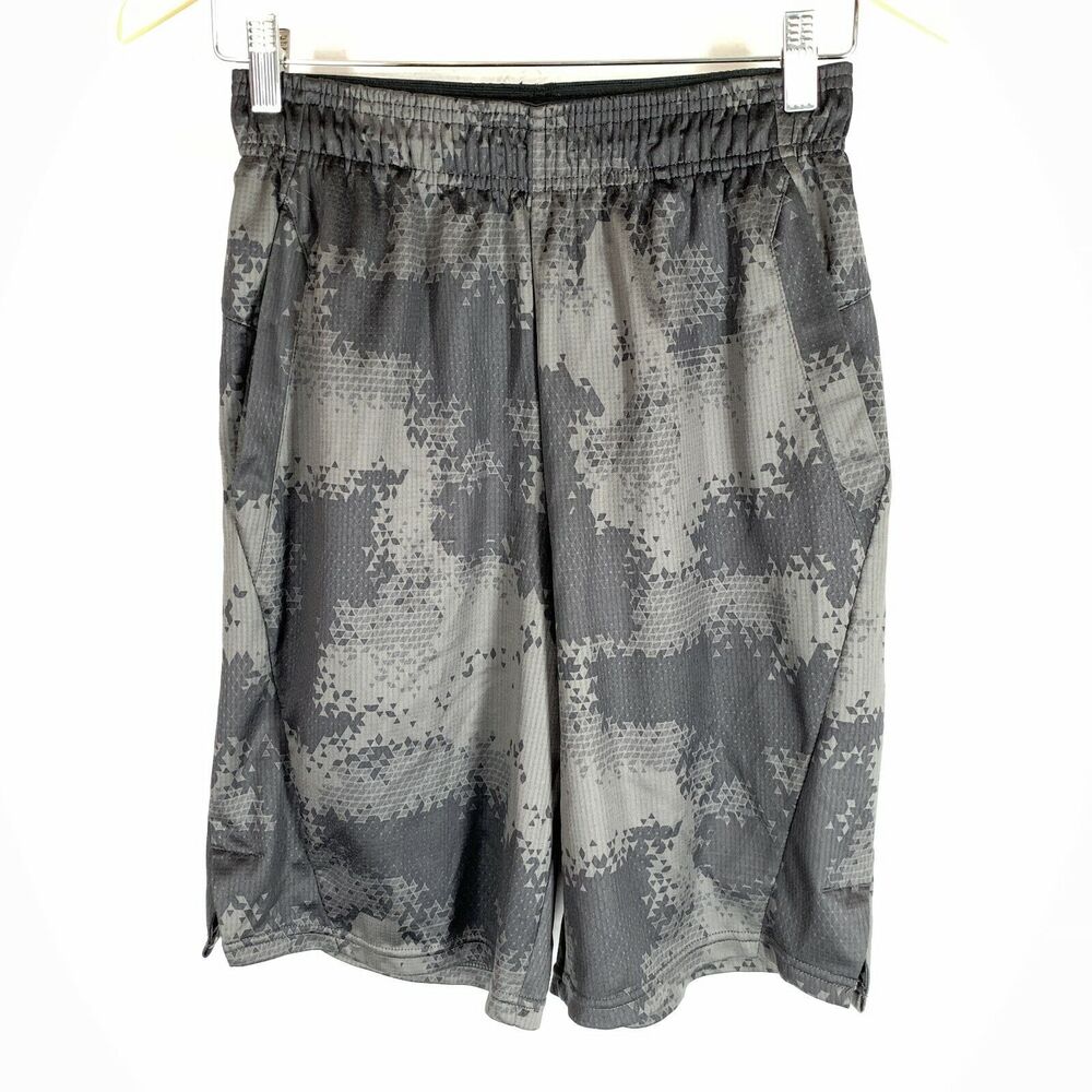 Champion Athletic Shorts Boys S Gray Camo Knit High Rise Sporty Basketball